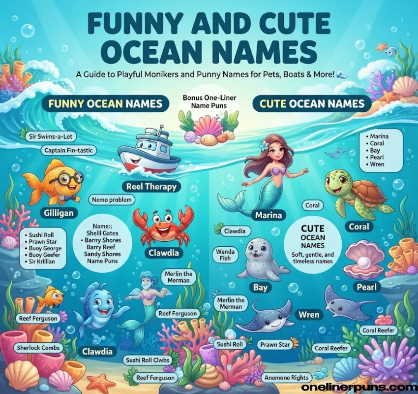 Funny and Cute Ocean Names and bonus ocean names