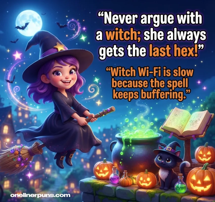 Hilarious One-Liner Witch Puns