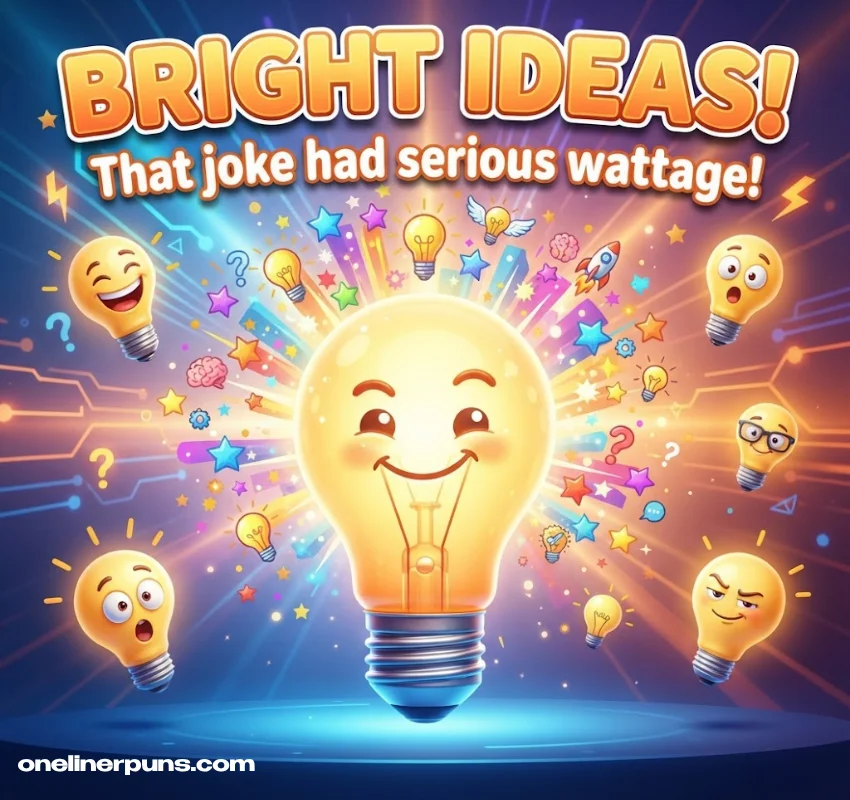 Light Bulb and Bright Idea One-Liners electricity puns