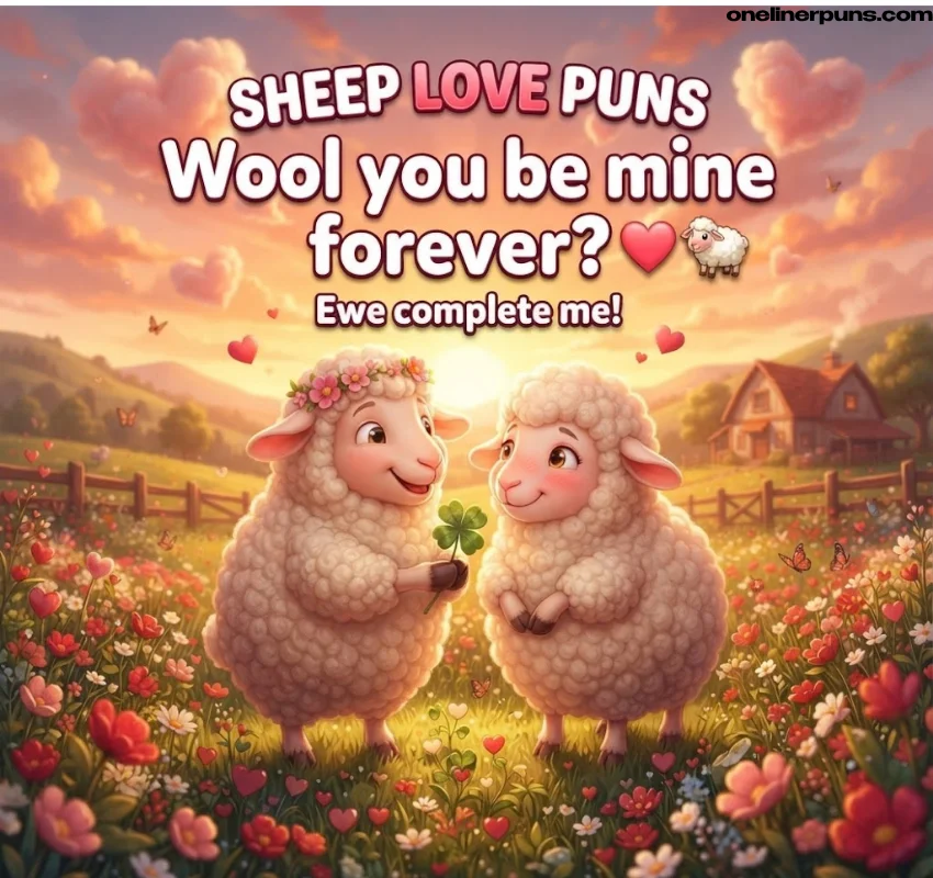 Romantic and Valentine sheep puns