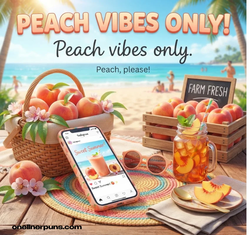 Short Peach Puns for Instagram Captions