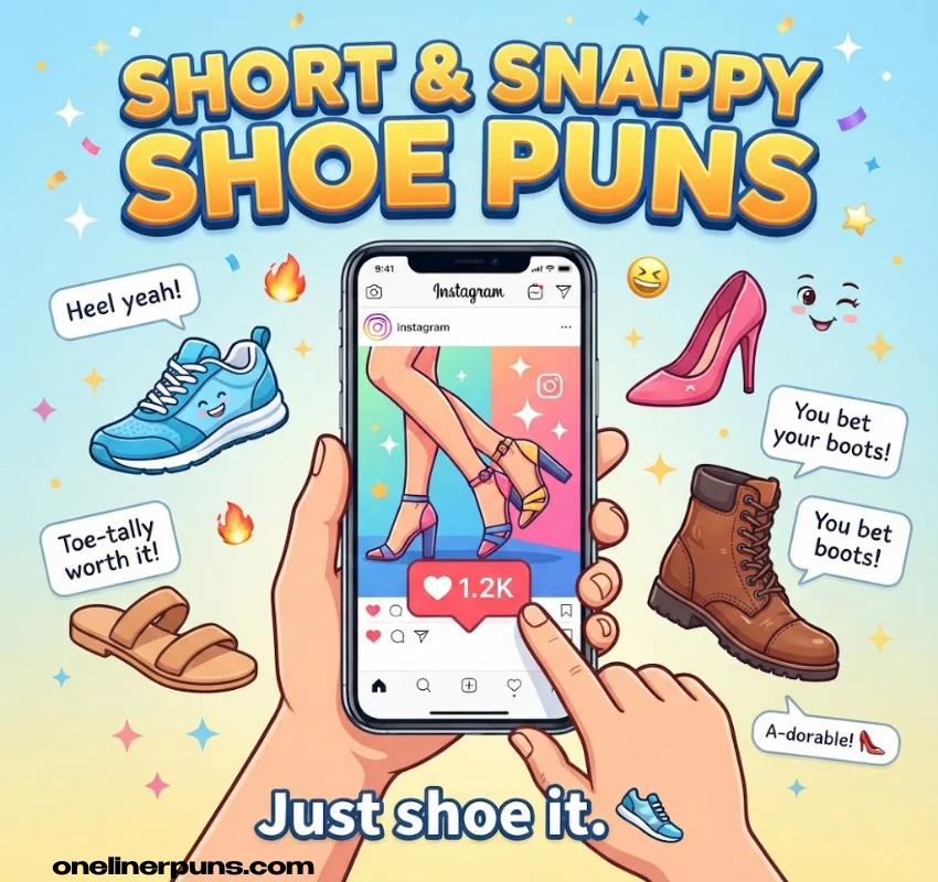 Short & Snappy One-Liner Shoe Puns for Texts and Captions