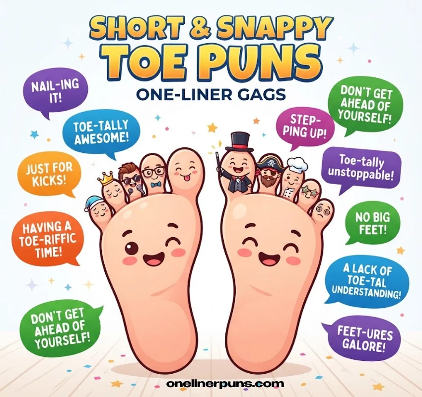 Short & Snappy One-Liner Toe Puns