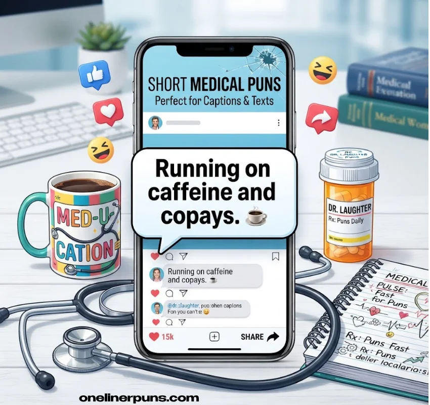 Short and Shareable Medical One-Liners for Captions and Texts
