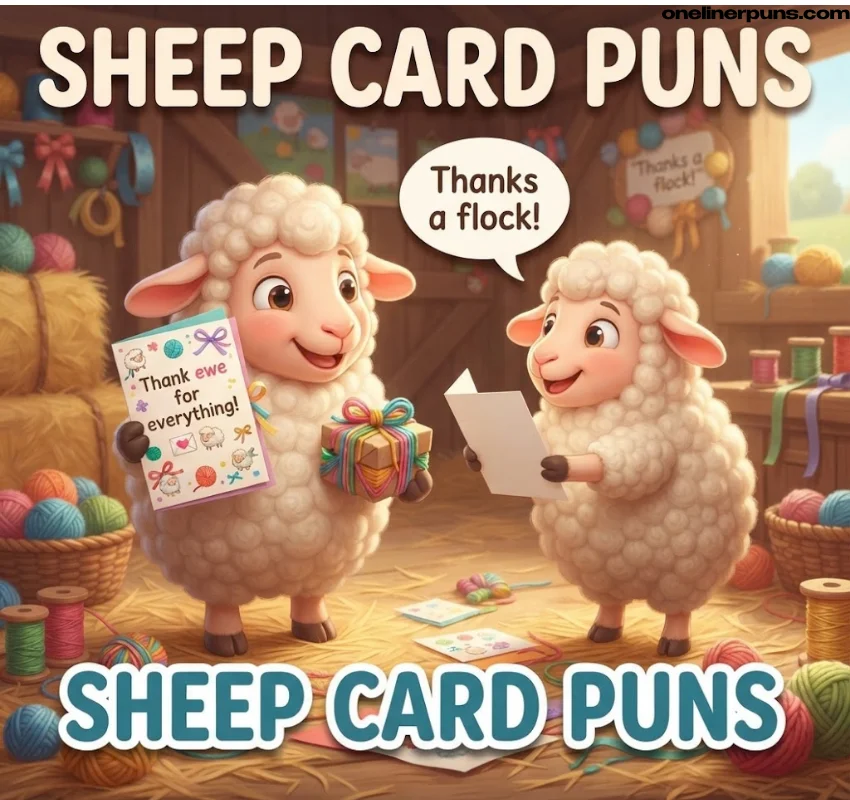 Thank-you and card sheep puns