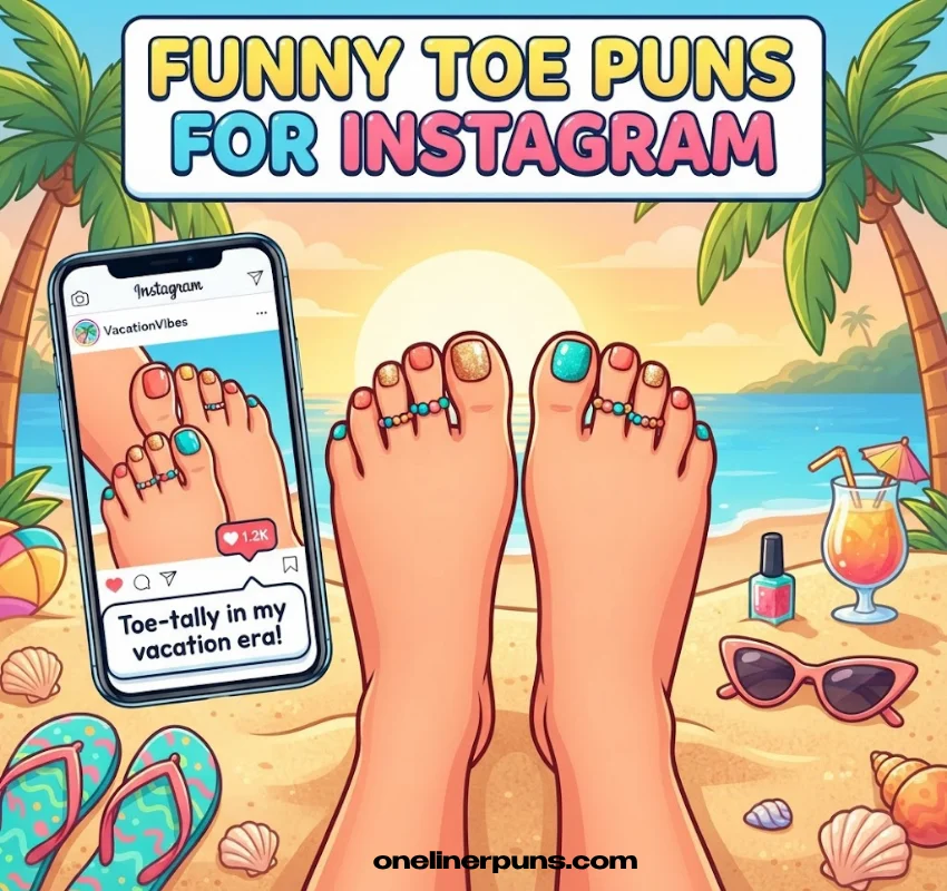 Toe-tally Funny Toe Puns One-Liners for Instagram Captions