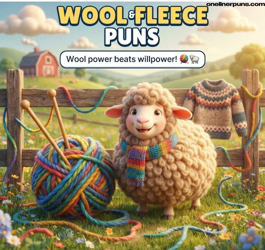 Wool, fleece, and knitting puns