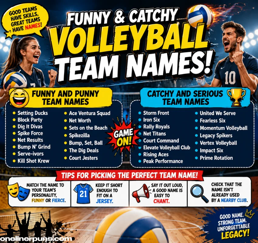 Funny & Catchy Volleyball Team Names