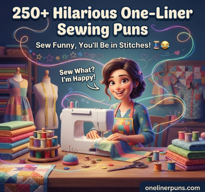 250+ Hilarious One-Liner Sewing Puns That Are Sew Funny! 🧵😂