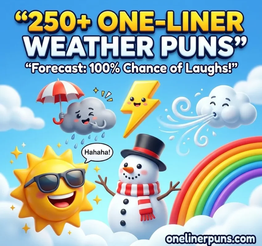 250+ Hilarious One-Liner Weather Puns That Will Make You Laugh! 🌦️