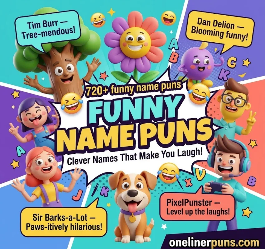 720+ Hilarious One-Liner Funny Name Puns That Will Make You Crack Up