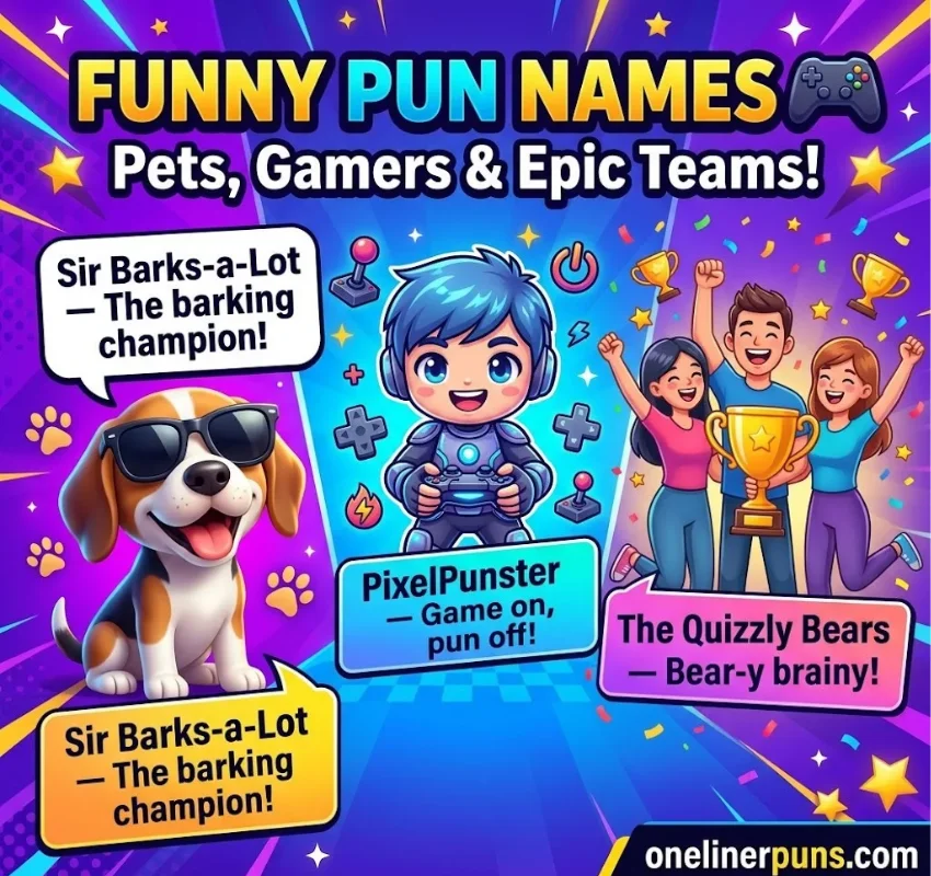 Best Funny Pun Names for Usernames, Pets, and Teams