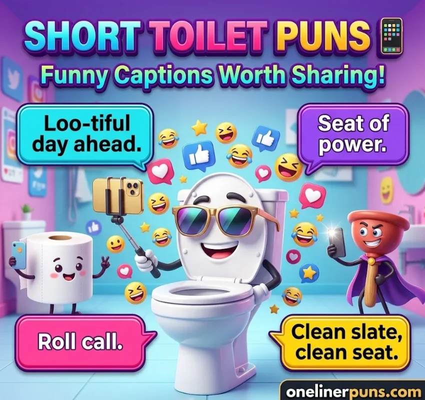 Best Short Toilet Puns for Captions and Social Media