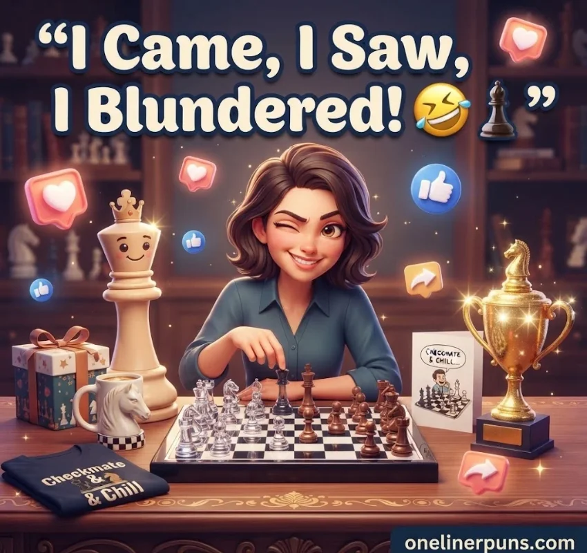 Chess Puns for Captions, Slogans & Gifts 📸