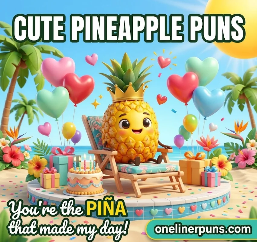 Cute Pineapple Puns for Kids, Love and Birthdays