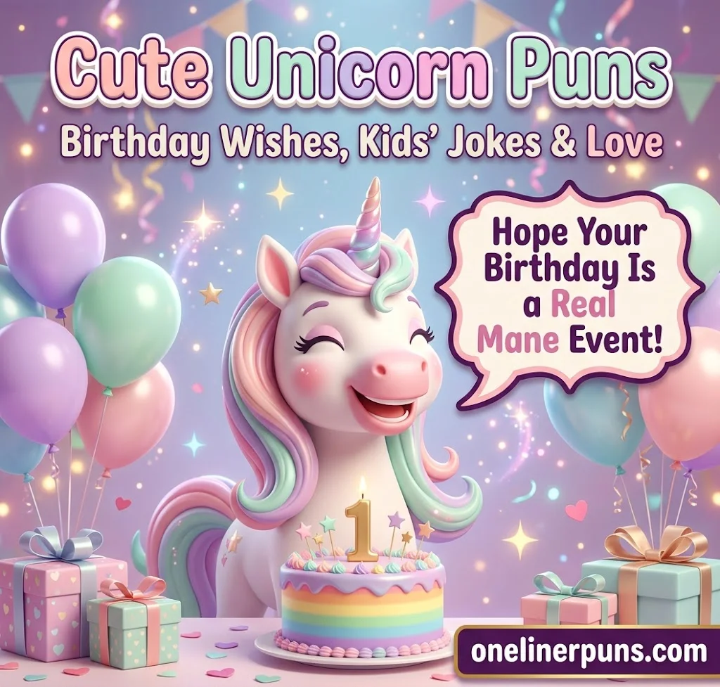 Cute Unicorn One-Liners for Kids, Birthdays and Love