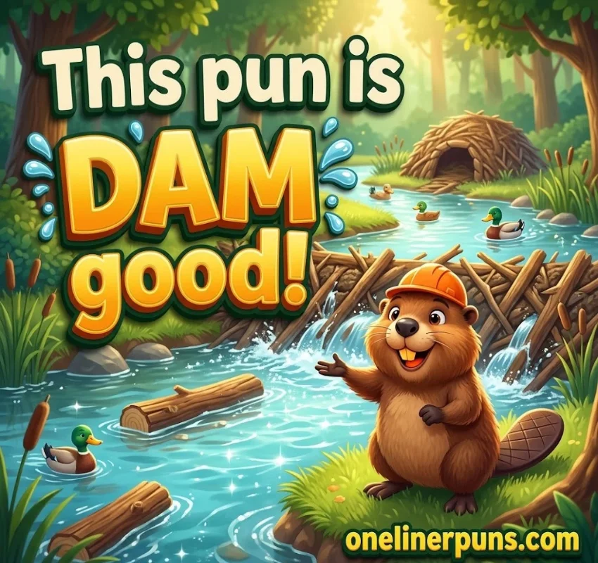 Dam Funny Beaver Puns for Dams, Lodges and Water