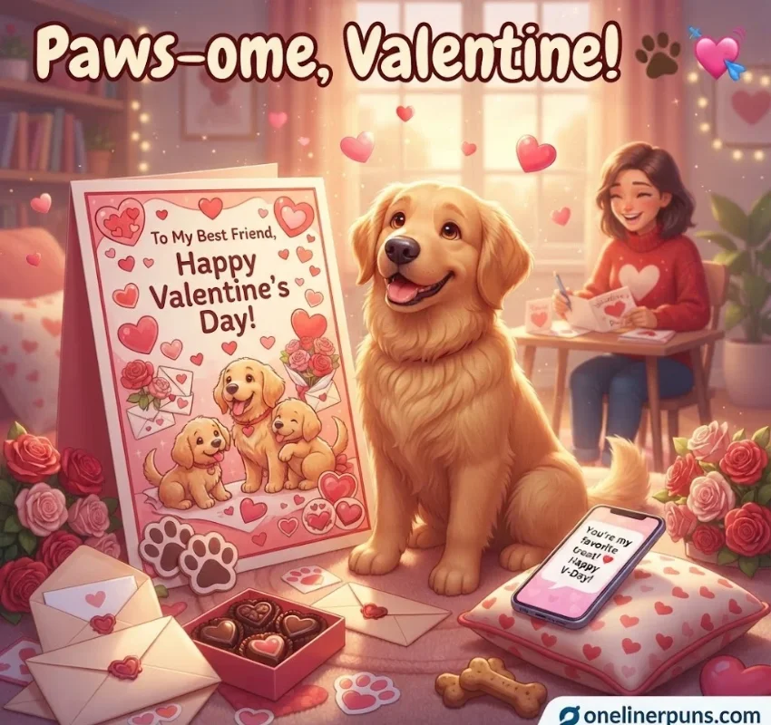 Dog Valentine Puns for Cards and Texts