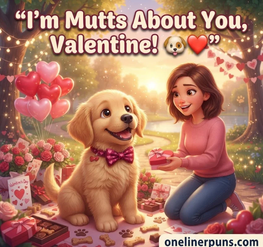 Funny One-Liner Dog Valentines Day Puns