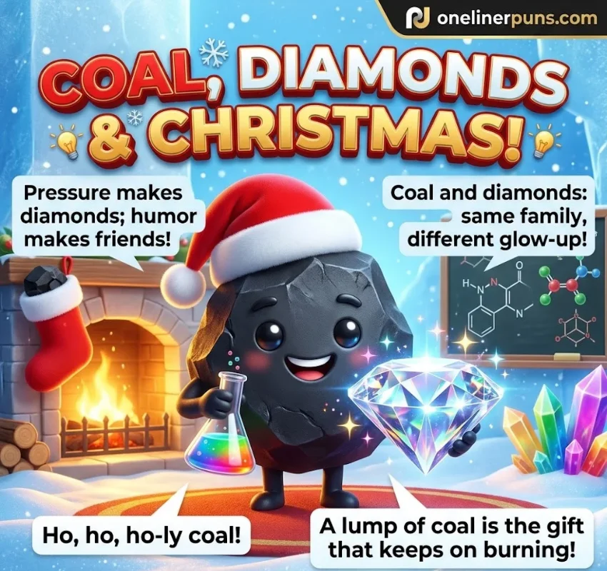 Short Coal Puns for Carbon, Diamonds and Christmas