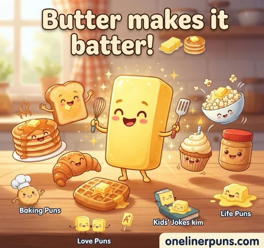 Short and Clever Butter Puns by Theme
