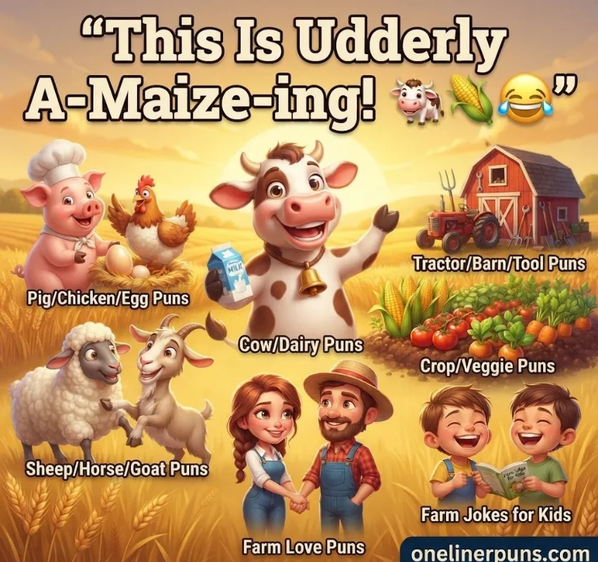 Short and Clever Farm Puns by Theme