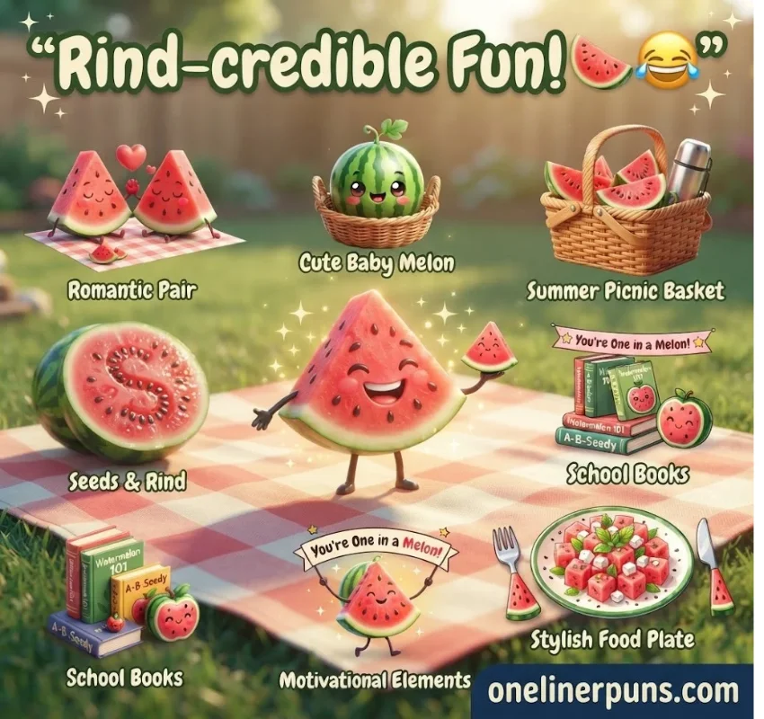 Short and Clever Watermelon Puns by Theme