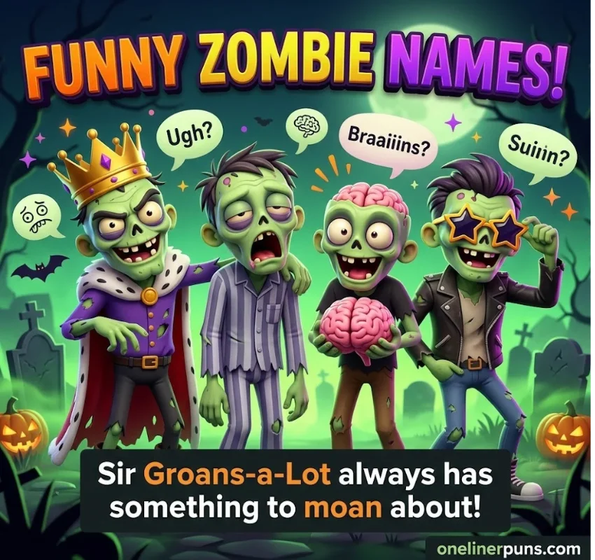Zombie Names, Nicknames and Slang Puns
